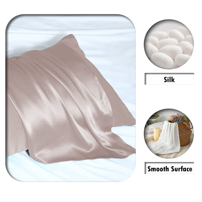 Mulberry Silk Pillowcase for Hair and Skin Silk Pillow Cases with Hidden Zipper Soft Breathable Smooth Cooling Silk Satin Pillow Cases for Sleeping