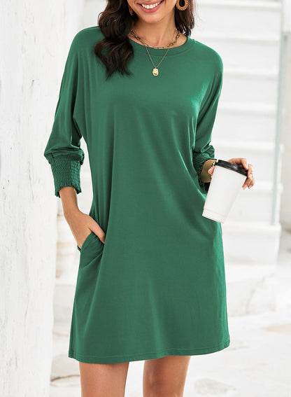 Dokotoo dress — 3/4 sleeve casual mini dress with pockets S-XL