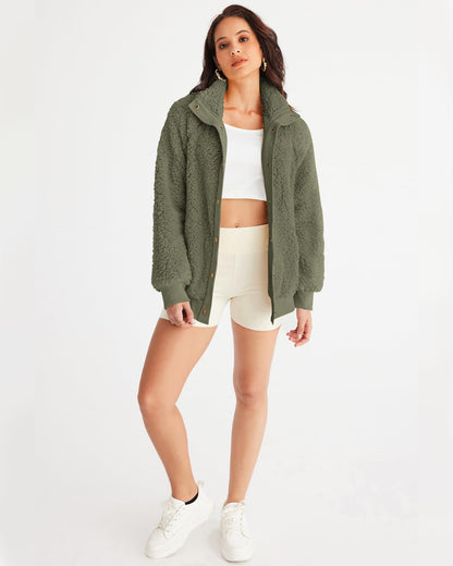 MEROKEETY Womens Fleece Sherpa Jacket Fall Winter Coats 2026 Fuzzy Button Down Warm Outerwear with Pockets