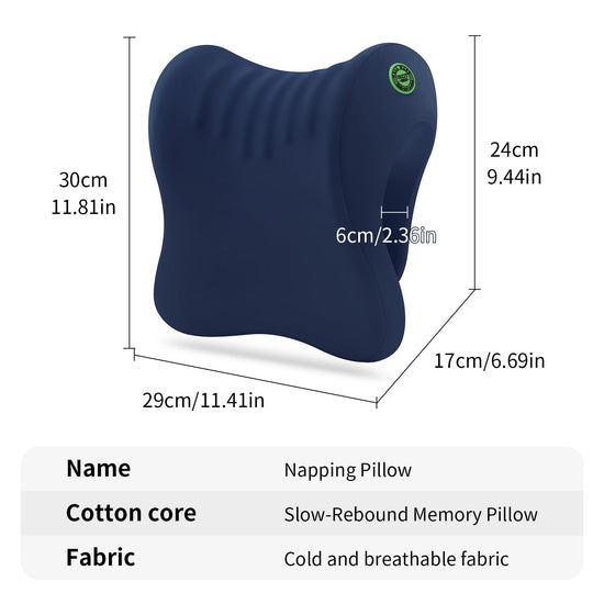 OSZZT Ergonomic Office Chair Headrest, Adjustable Neck Support Pillow with Removable Washable Cover, Universal Head Rest Attachment for Office Chairs, Wheelchairs, Desk Chair Napping (Navy Blue)
