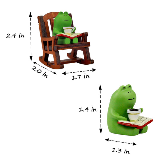 Refintural frog figurines - adorable collectibles for home and office decor