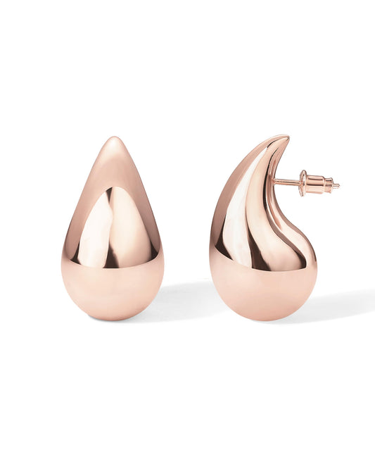 PAVOI teardrop chunky hoop earrings — 14K gold plated sterling silver design