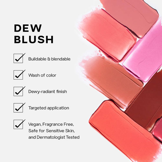 FACE_SHAPING_MAKEUP — Saie Dew Blush for a natural finish