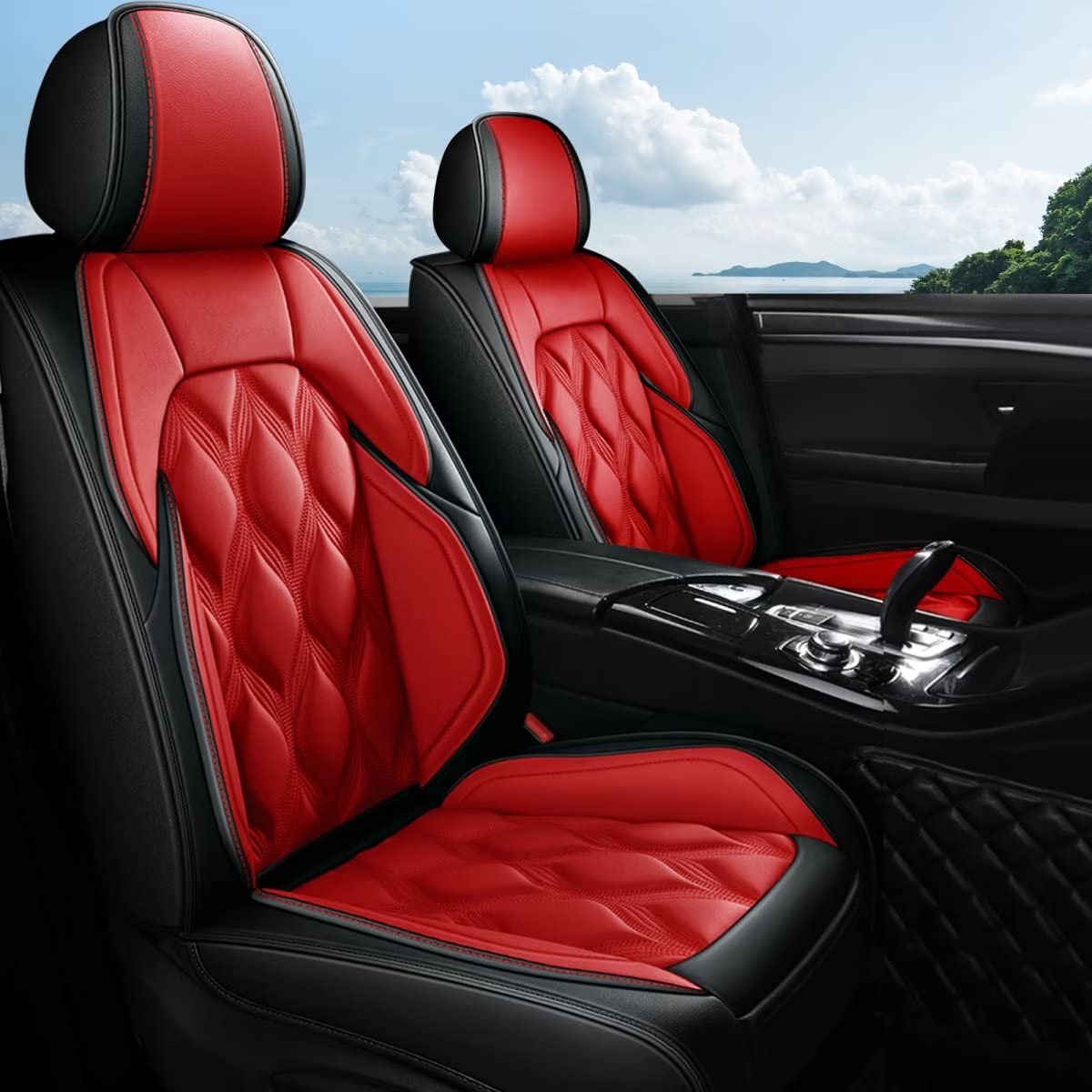 AOMSAZTO car seat covers - Custom fit leather covers for Jeep Wrangler 2003-2026