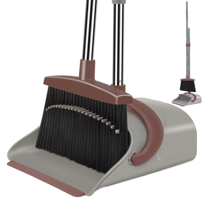 Broom — Long handle dustpan and comb with dustpan attachment