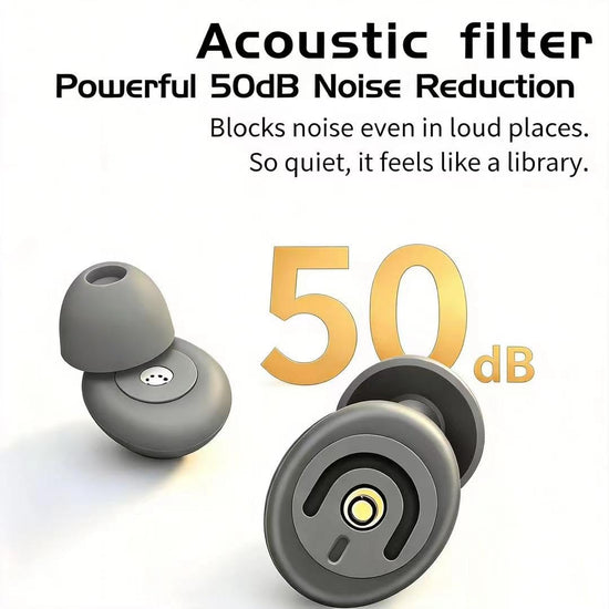 Soft Reusable Silicone Sleep Ear Plugs,50dB Noise Reduction Single & Double Layer S/M/L Tips,Noise Block for Snoring Side Sleepers Airplane Concert Shooting with Storage Case