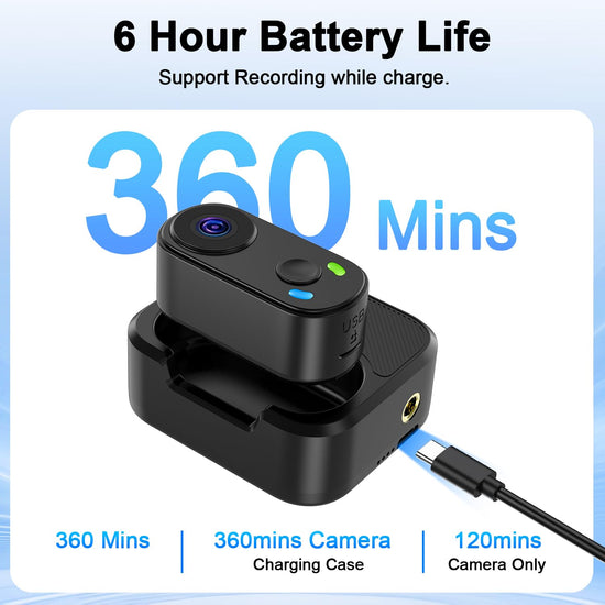 UYIKOO Mini Body Action Camera with Charging Case, FHD 2K, 64GB Thumb Size Small POV Camera with WiFi, 360min Runtime, Tiny Wearable Magnetic Camcorder for Work Vlogging Travel Pet Cycling