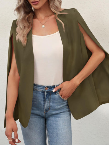 GAMISOTE women's blazer — Cape style with split sleeves and open front design