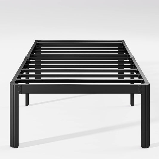 Bed frame — Heavy duty metal platform with round corners and noise free design