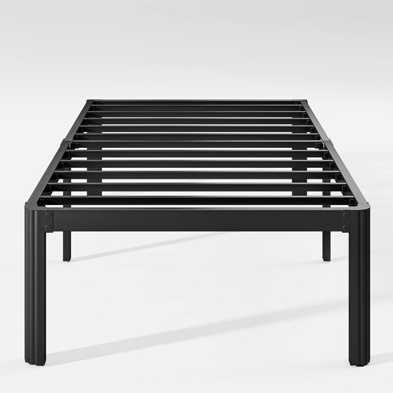 Bed frame — Heavy duty metal platform with round corners and noise free design