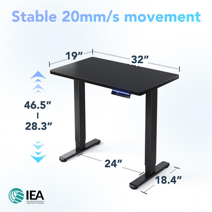 Huanuo desk — Electric standing desk with adjustable height and memory settings