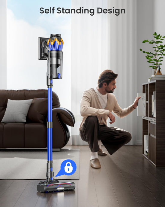 Cordless vacuum cleaner — 650W upgraded model with touch screen and self-standing feature