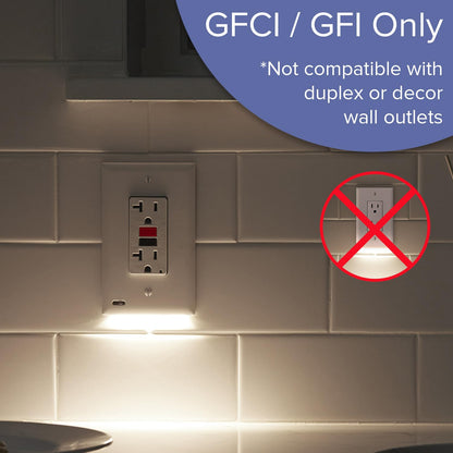 SnapPower wall plate — guide light feature