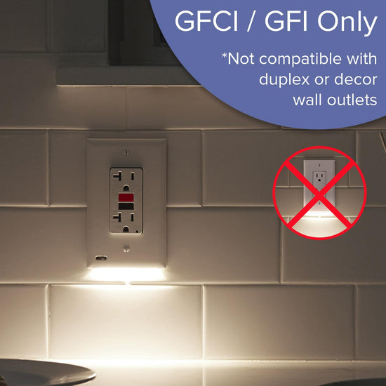 SnapPower wall plate — guide light feature