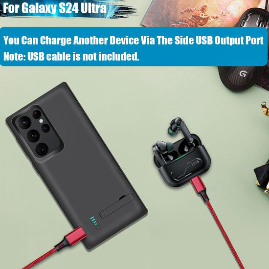 Sitong Battery Case for Samsung Galaxy S24 Ultra, 5000mAh Rechargeable Extended Battery Charging Charger Case, Add 100% Extra Juice, Not Compatible with S24 or S24+ (6.8 inch) Black
