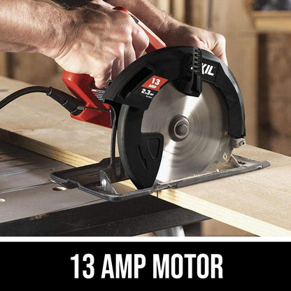 Saw — 13-amp 7-1/4 circular saw by Skil in red color