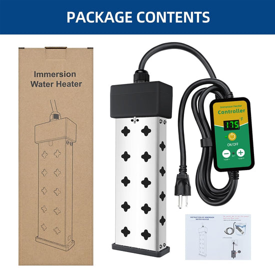 Immersion Water Heater with Controller, 1800W Portable Bucket Heater