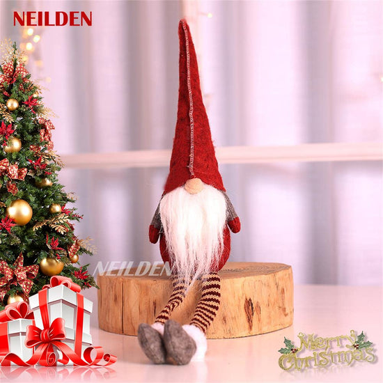 Figurine — BWFY 3pcs long legs Rudolph doll Christmas decoration set for children and hotels