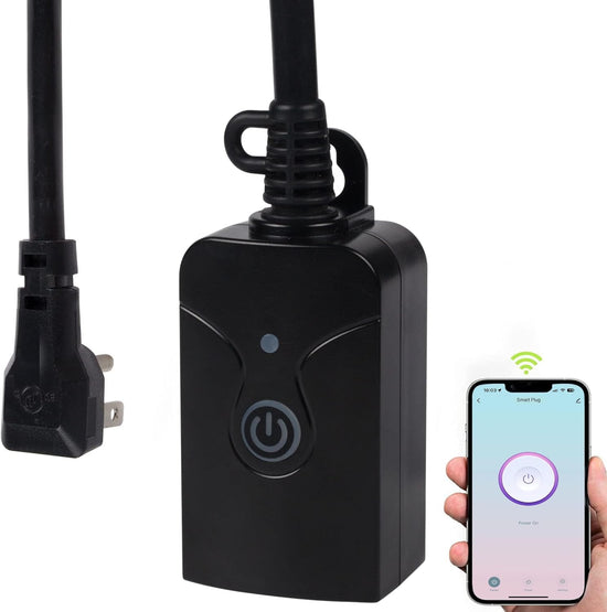 Electronic switch — HBN heavy duty outdoor smart WiFi plug with app control and voice assistant compatibility