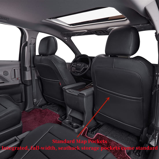 coverdream Sienna seat covers - Custom fit waterproof faux leather for 2021-2026 Toyota Sienna 7-seater