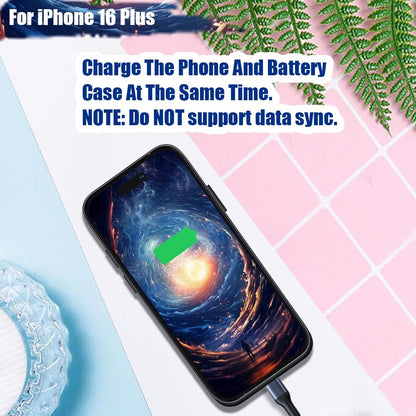 Sitong battery case - 6000mAh rechargeable extended battery for iPhone 16 Plus