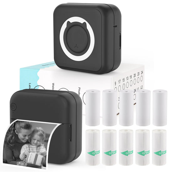 HUIJUTCHEN Mini sticker printer — Mini pocket printer for iPhone with thermal paper rolls