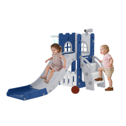 LulliSpace play slide - 6 in 1 with basketball hoop and telescope features