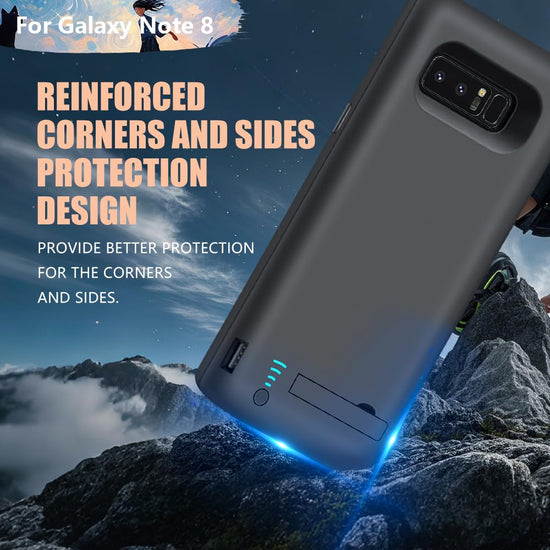 Sitong Upgraded Battery Case for Samsung Galaxy Note 8, 6500mAh Rechargeable Battery Charging Charger Case, Add 1.4X Extra Juice (6.3 Inches) Black