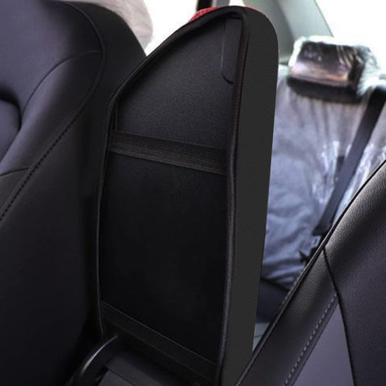 Vehicle seat cover — AOMSAZTO armrest cover for 2019-2025 VW Jetta in black with red stitches