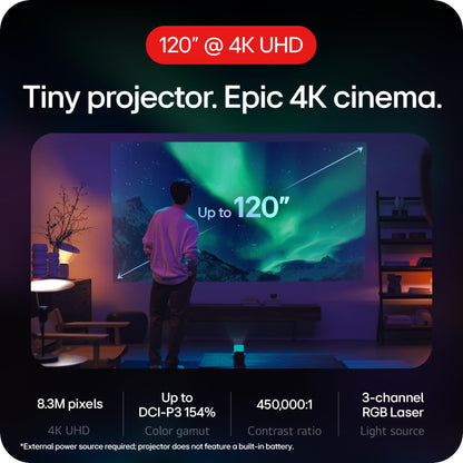 LG CineBeam Q HU710PB video projector — 4K resolution with auto screen adjustment and focus