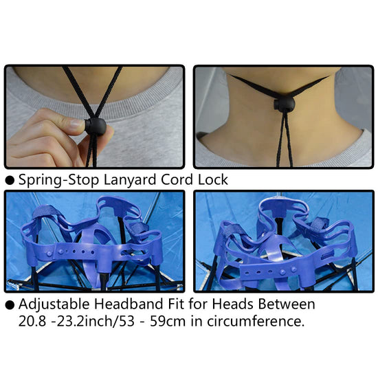 NEW-Vi fishing umbrella hat - Folding adjustable sun and rain cap for outdoor use