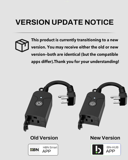 Electronic switch — HBN heavy duty outdoor smart WiFi plug with app control and voice assistant compatibility