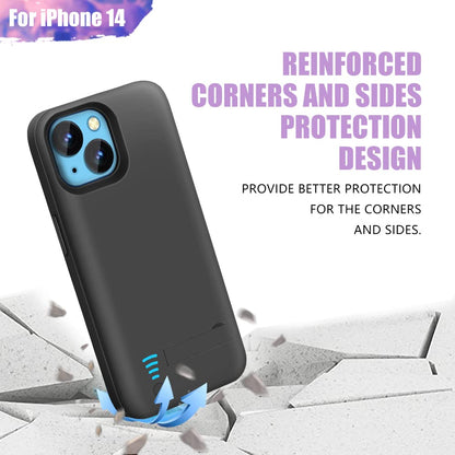 Sitong battery case - 5000mAh rechargeable extended battery for iPhone 14 6.1 inch black