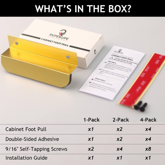 Hardware handle — Under cabinet foot pull with adhesive and screws