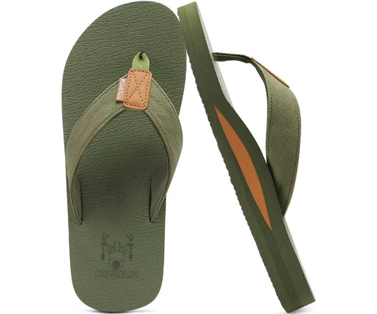 KuaiLu men's sandals with arch support and comfortable cushion for indoor outdoor use.