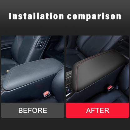 Auto accessory — Armrest covers for 2018-2024 Toyota Camry with red stitching