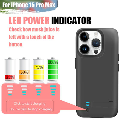 Sitong battery case — 6000mAh rechargeable extended battery for iPhone 15 Pro Max