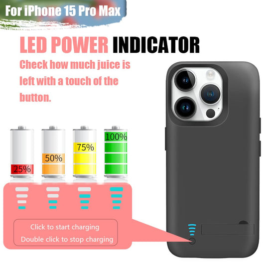 Sitong battery case — 6000mAh rechargeable extended battery for iPhone 15 Pro Max