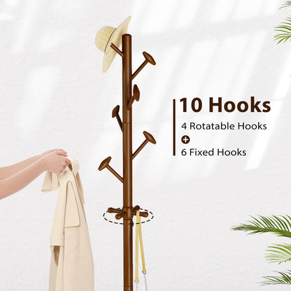 Taitiy clothes rack with 10 hooks for bedroom, living room, entryway