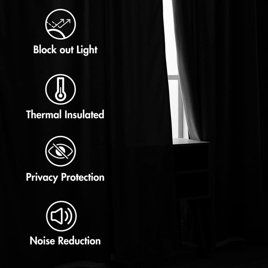 MIULEE velvet curtains with rod pocket and back tab design - 2 panels