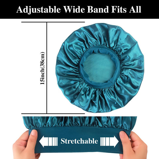 Shower cap — Large satin bonnet for women with braids