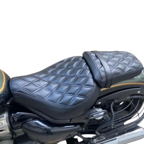 Sahara vehicle seat cover - Black diamond cushion for super Meteor 650