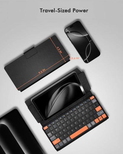 Universal keyboard plus dual Bluetooth portable keypad with removable stand and backlit