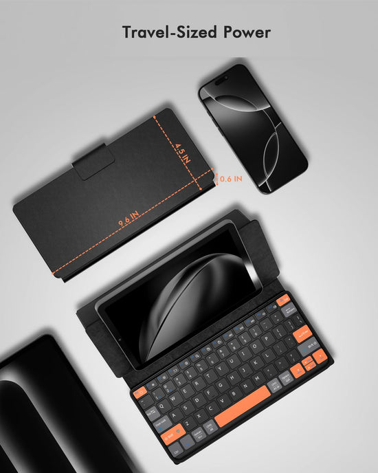 Universal keyboard plus dual Bluetooth portable keypad with removable stand and backlit