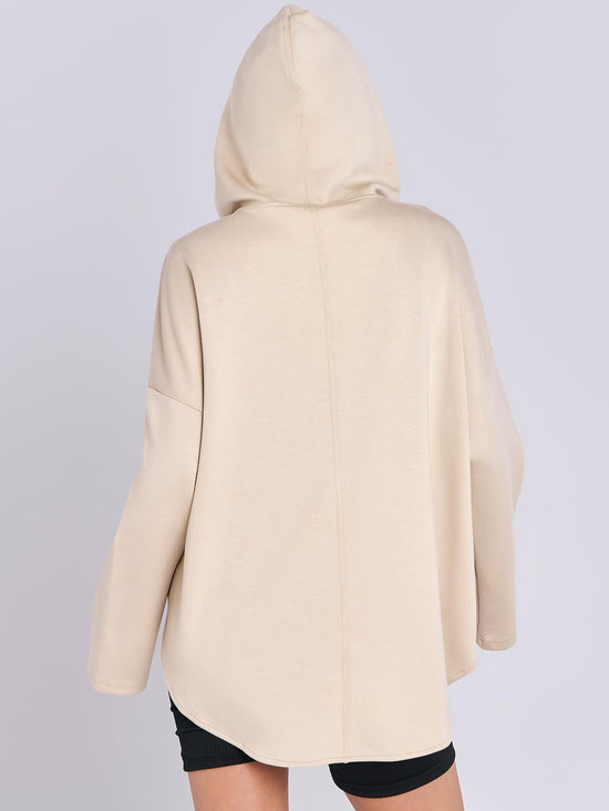 Sweatshirt — Oversized quarter zip pullover for women by ANRABESS
