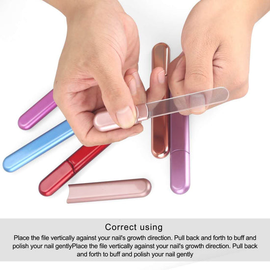 Premium glass nail file - crystal diamond design with case for natural and acrylic nails