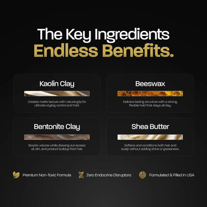 HAIR_STYLING_AGENT — Strong hold with texturizing finish and santal sandalwood scent