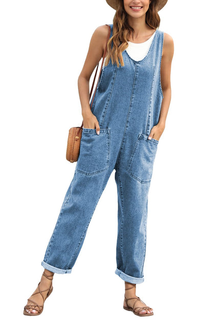 Greaidea overalls — high roller denim design with pockets