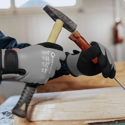 GOESTRIC waterproof winter work gloves with grip for shoveling snow
