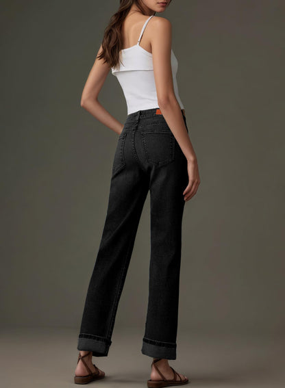 Sidefeel women's wide leg jeans - high waisted baggy denim pants with pockets